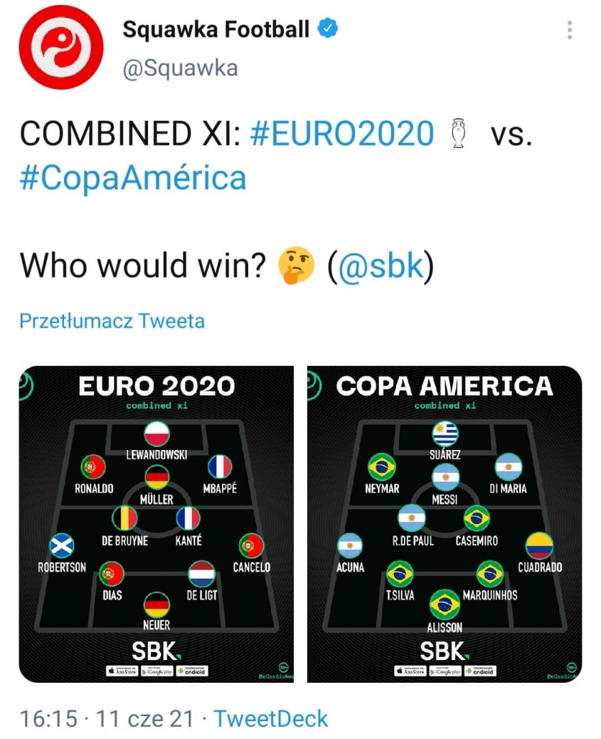 NAJLEPSZE XI- Euro 2020 vs Copa America!